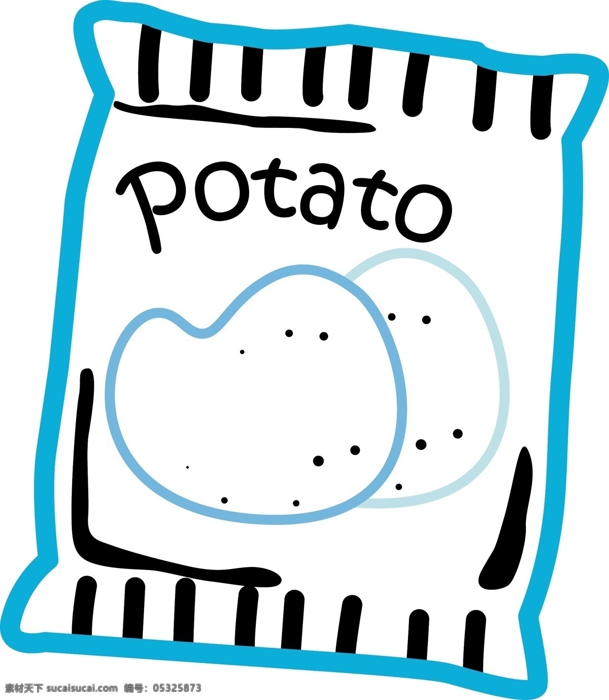 可爱 土豆 零食 袋 土豆零食袋 精美 小图标 标识标志图标 矢量