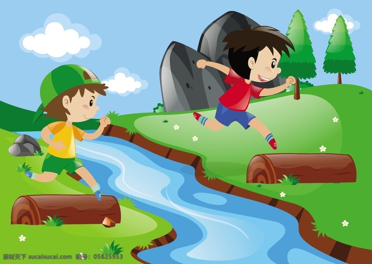 河 上 玩耍 孩子 背景 儿童 壁纸 色彩 男孩 丰富多彩 有趣 河流 背景色 玩 有色