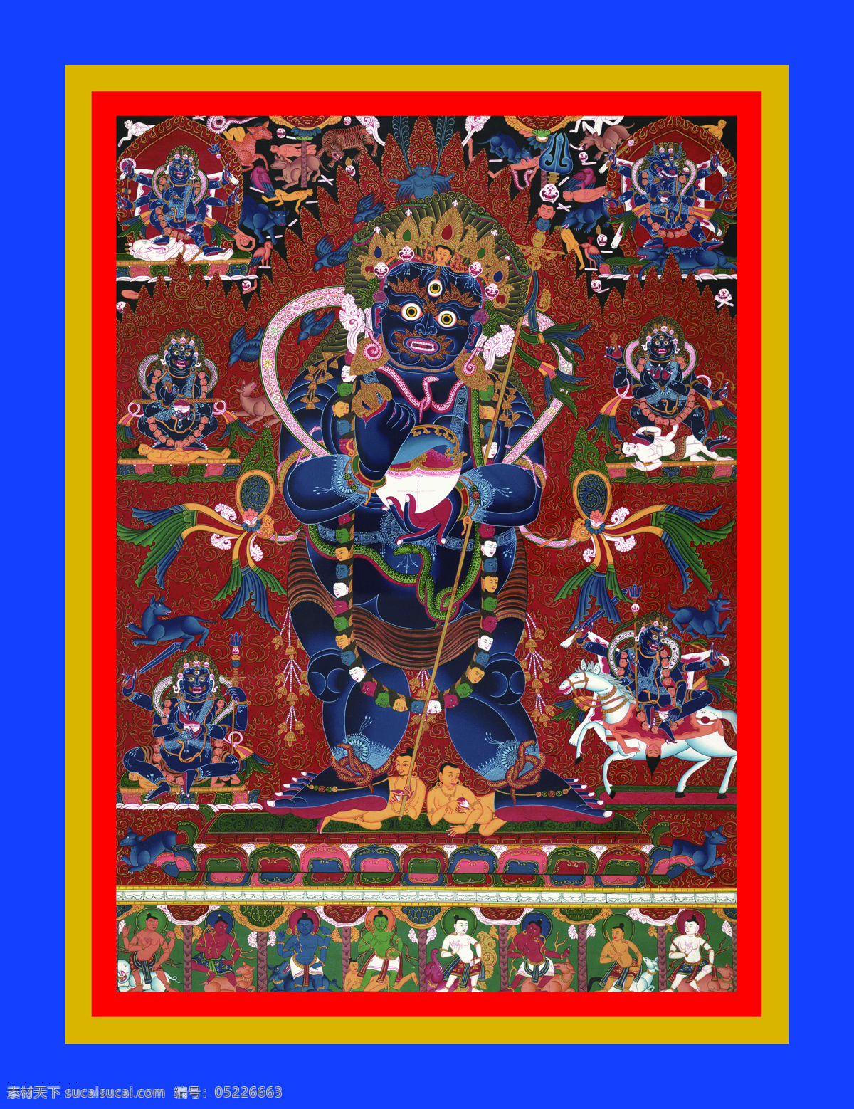 两臂大黑天 唐卡 老唐卡 传承 西藏 藏传 佛教 密宗 法器 佛 菩萨 成就 成就者 大德 喇嘛 活佛 两臂 大黑天 宗教信仰 文化艺术