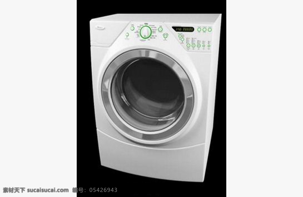 银白色 滚筒 洗衣机 全自动 3d模型