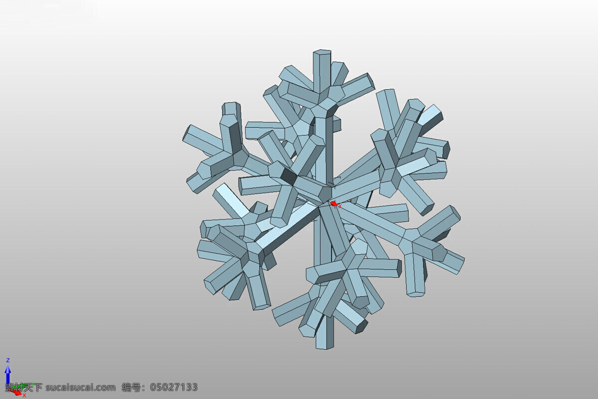 3d 雪花 圣诞礼物 3d模型素材 其他3d模型