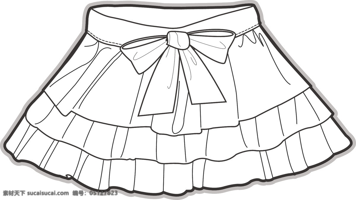 三 层 蛋糕 裙 小宝宝 服装 设计素材 线 稿 矢量 蝴蝶结 儿童服装设计 可爱 手绘 保暖 线条 源文件