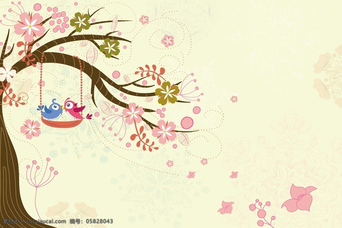 爱情 鸟 插画 矢量 矢量图 其他矢量图