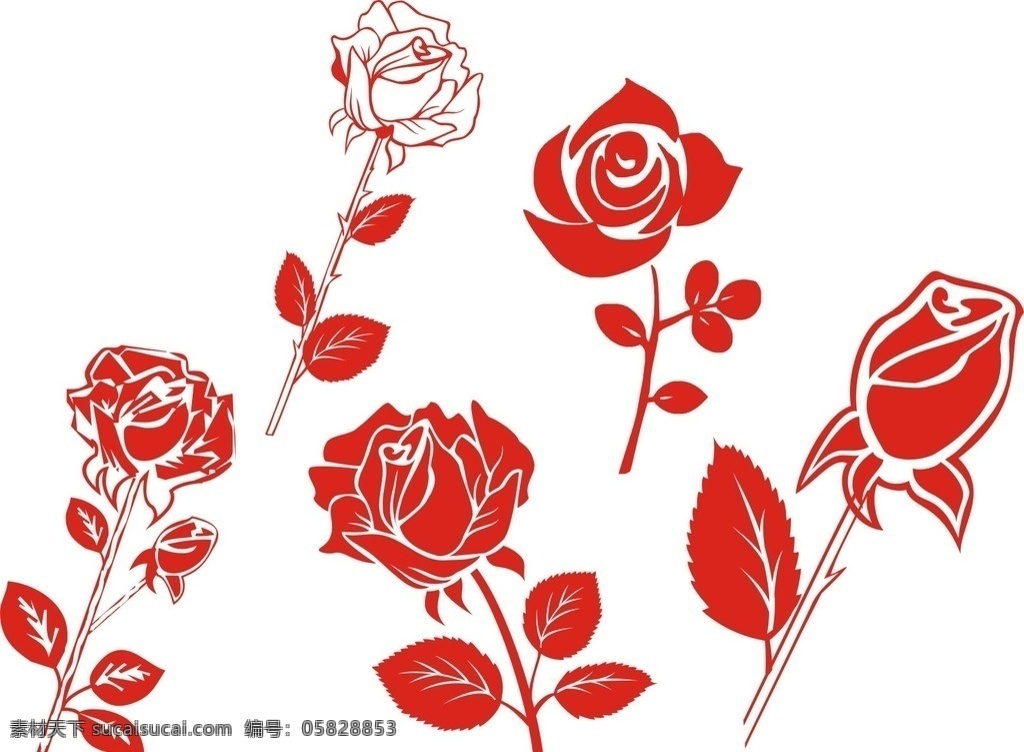 玫瑰花 玫瑰 红玫瑰 矢量图 浪慢 爱情 美好 暗恋 爱恋 生物世界 花草