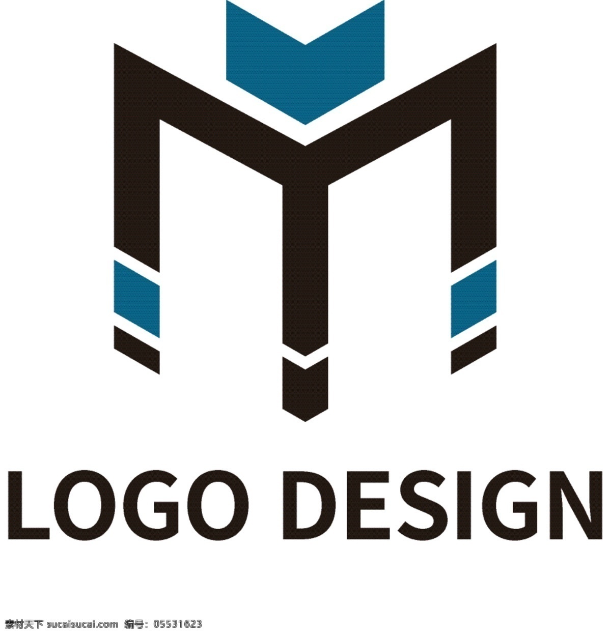 原创 企业 logo 标志 m 蓝色 公司 矢量 字母 logo设计