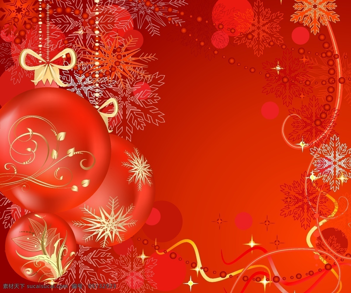 矢量 红色 喜庆 吊球 圣诞 背景 海报图片素材 精美 圣诞彩球 海报背景图