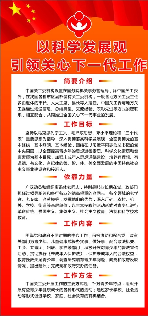 关心 下一代 工作 委员会 职责 背景图 1制度牌 展板模板
