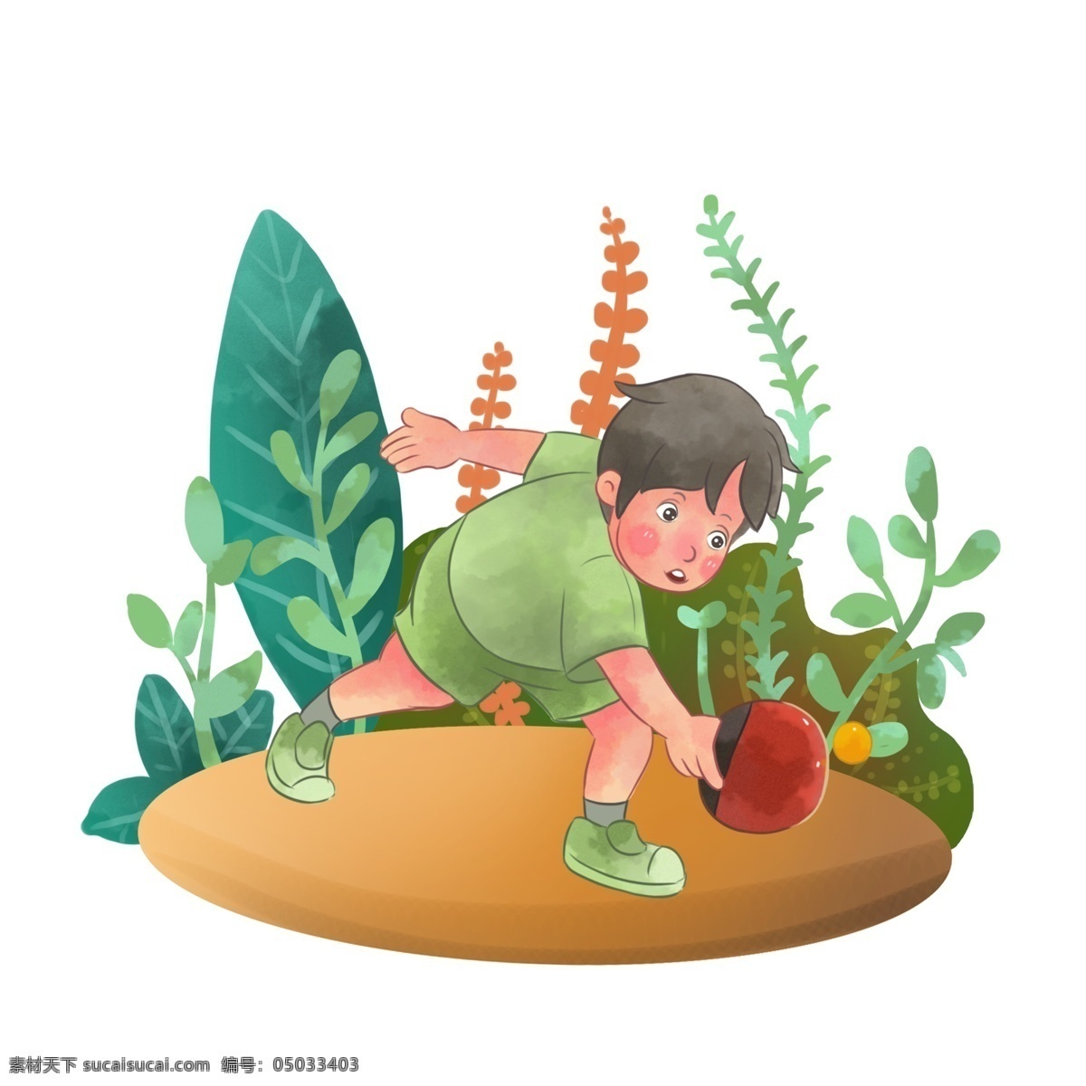 商用 可爱 儿童 乒乓球 打乒乓球 可商用 手绘 高清