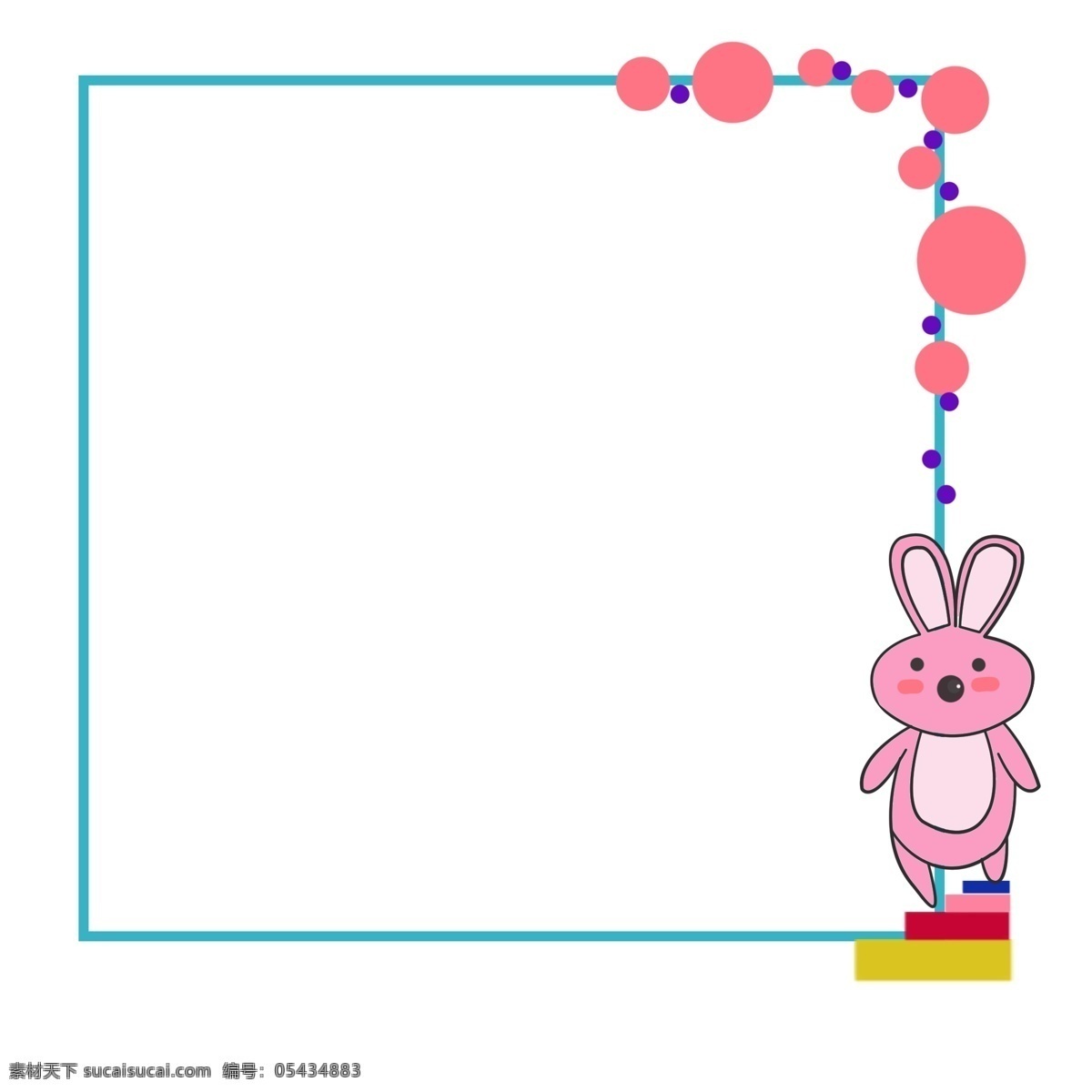 粉色 小 兔子 边框 装饰 绿色边框 正方形边框 粉色小兔子 小兔子边框 小动物边框 可爱的边框 边框装饰