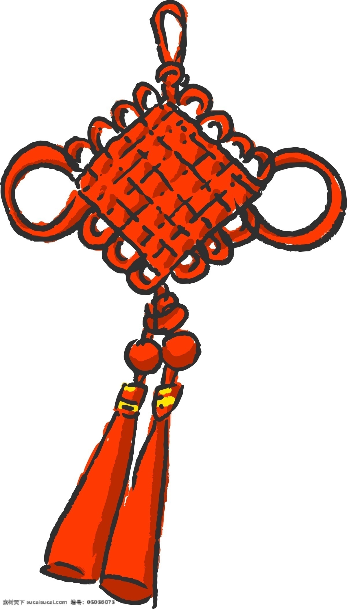 手绘 中国风 毛笔 中国结 矢量素材 中国 风 矢量 可商用