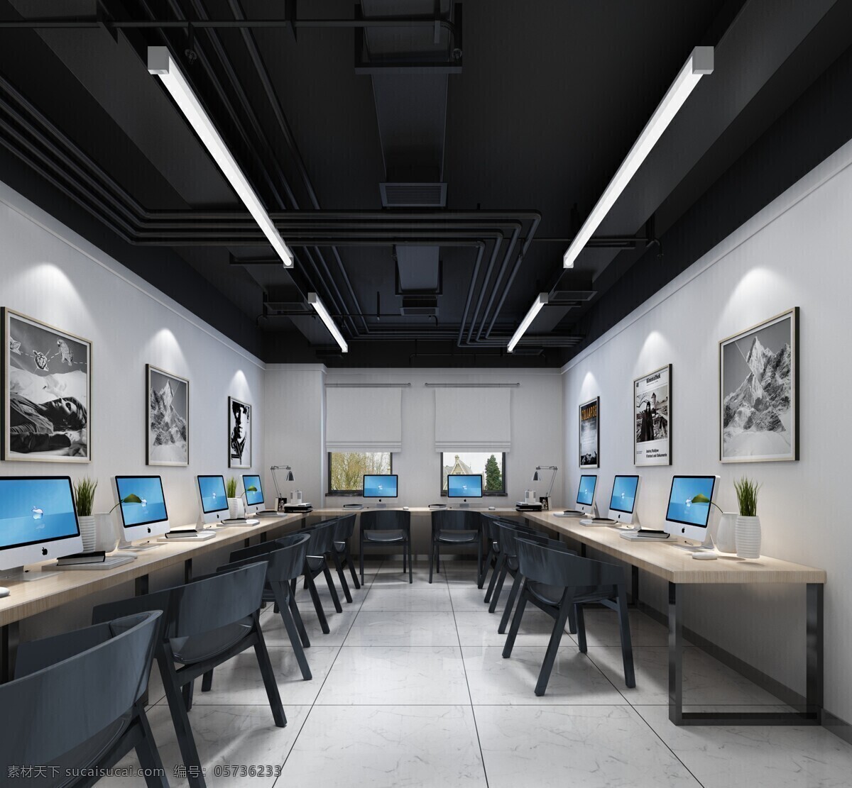 办公室效果图 效果图 办公室 桌椅 政府 3d设计 室内模型