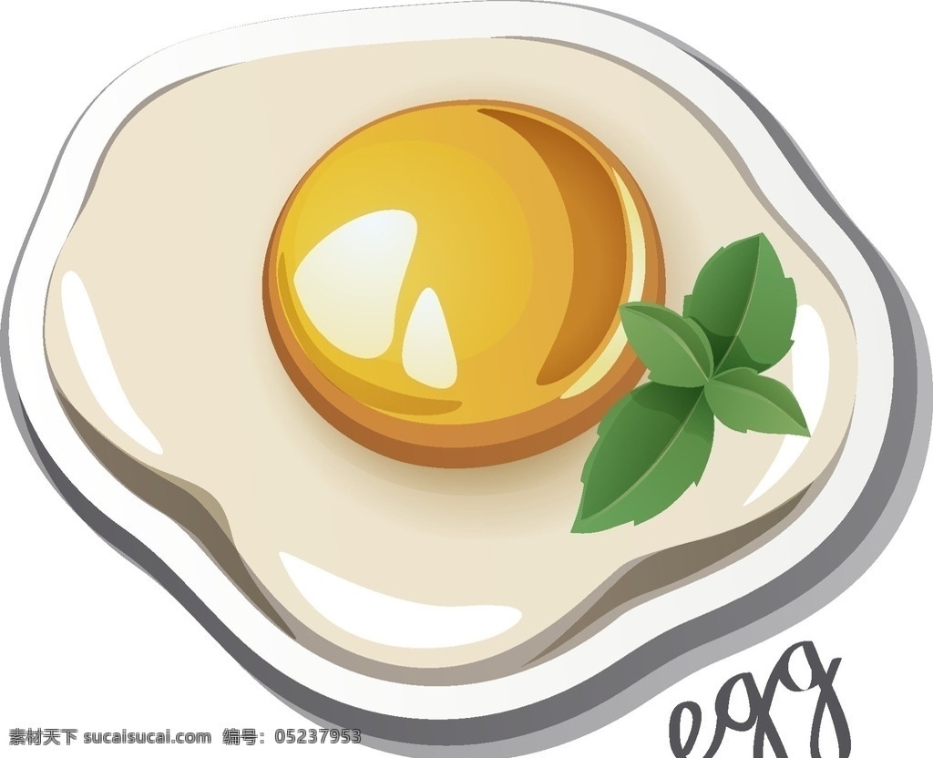 煎蛋 鸡蛋 面包 切片 蛋糕 早餐 矢量图 早点
