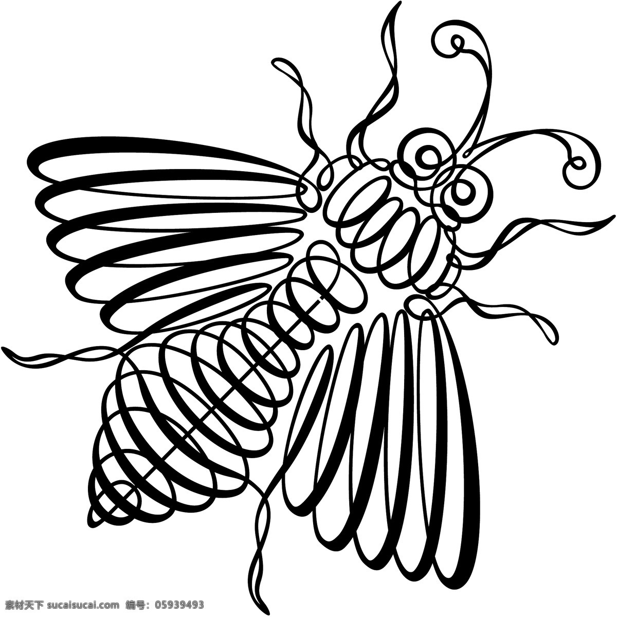 花饰 流畅 书法 绘画风格 矢量图 花纹花边