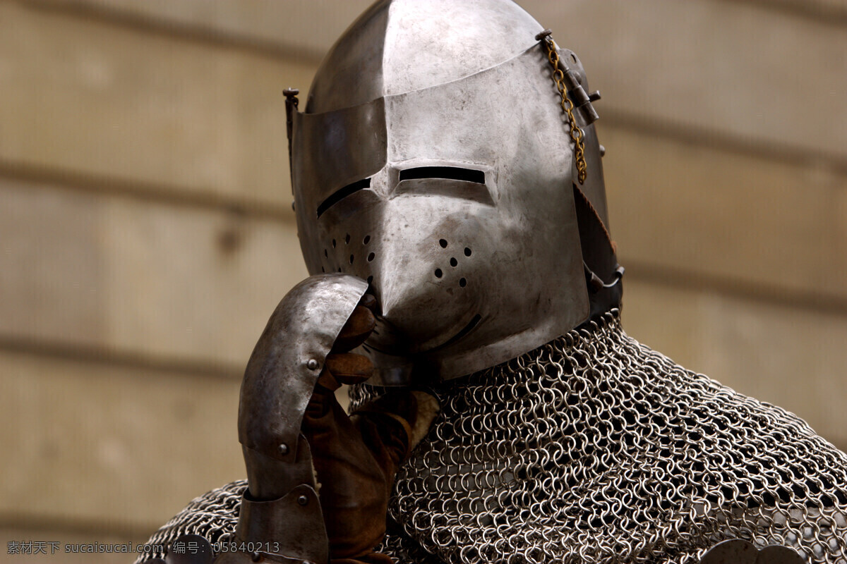 中世纪 骑士 头部 特写 头盔 十字军 铠甲 覆面盔