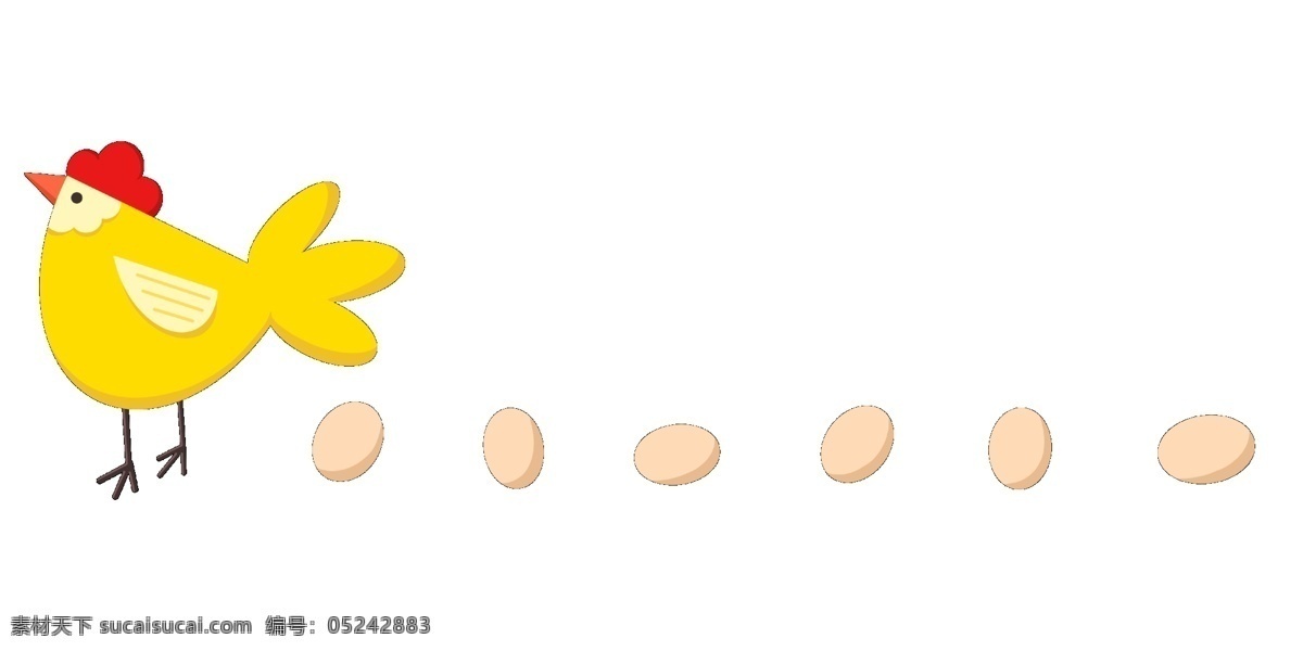 黄色 小鸡 分割线 插画 黄色的分割线 鸡蛋 手绘分割线 动物分割线 漂亮的分割线 分割线插画