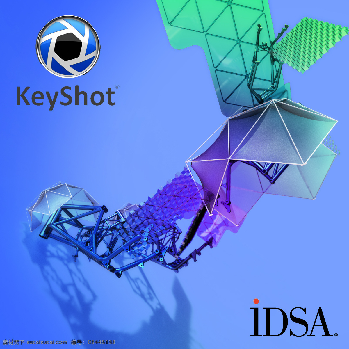 keyshot 蓝色 idsa stp