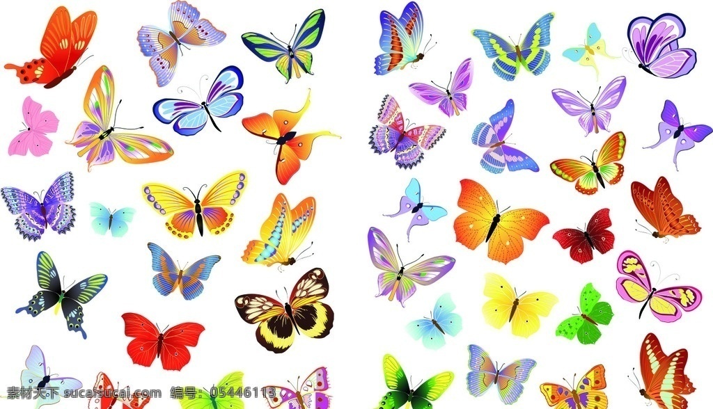 美丽 蝴蝶 矢量 彩色 butterfly 矢量素材 动物素材 昆虫 卡通蝴蝶 动物 卡通 卡通设计