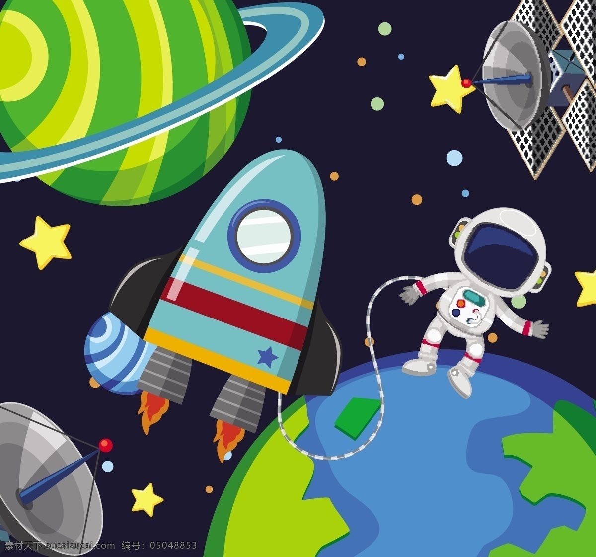 外 太空 宇航员 主题 插画 扁平化 矢量插画 创意装饰 图案设计 宇航员主题 外星 旅行 星空 飞船 插画图案 儿童卡通 宇宙 太空探索 星球 星体 动漫动画