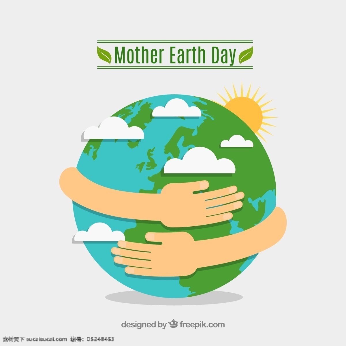 创意 世界 地球日 怀抱 地球 手臂 树叶 云朵 太阳 mother earth day 世界地球日 文化艺术 节日庆祝
