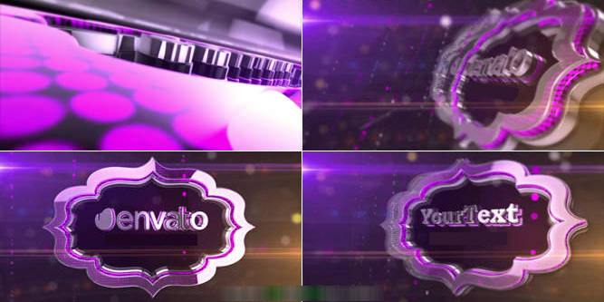 华丽 时尚 紫色 三维 标志 演绎 ae 模板 logo演绎 e3d 3d标志 3d效果 片头 开场 灯光绚丽 aep