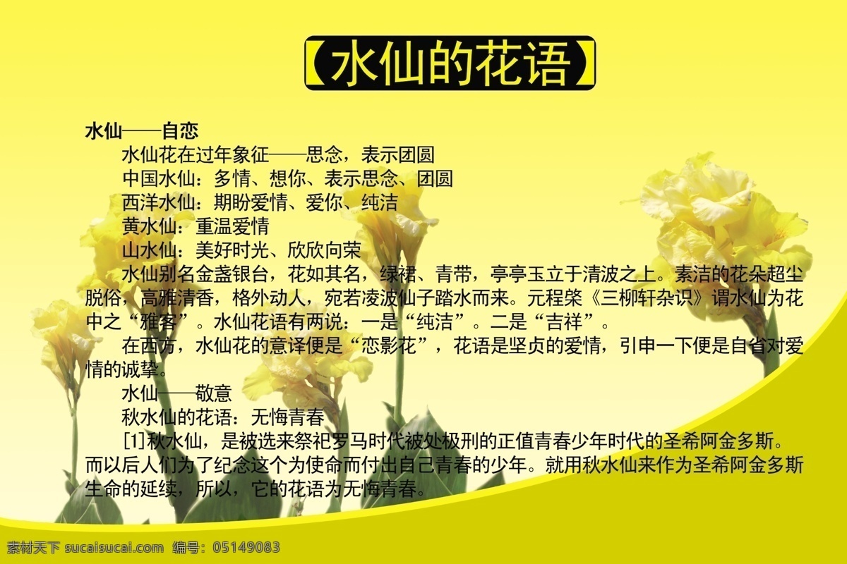 鲜花 展板 广告设计模板 花 花语 鲜花展板 源文件 展板模板 水仙花花语 花展板 其他展板设计