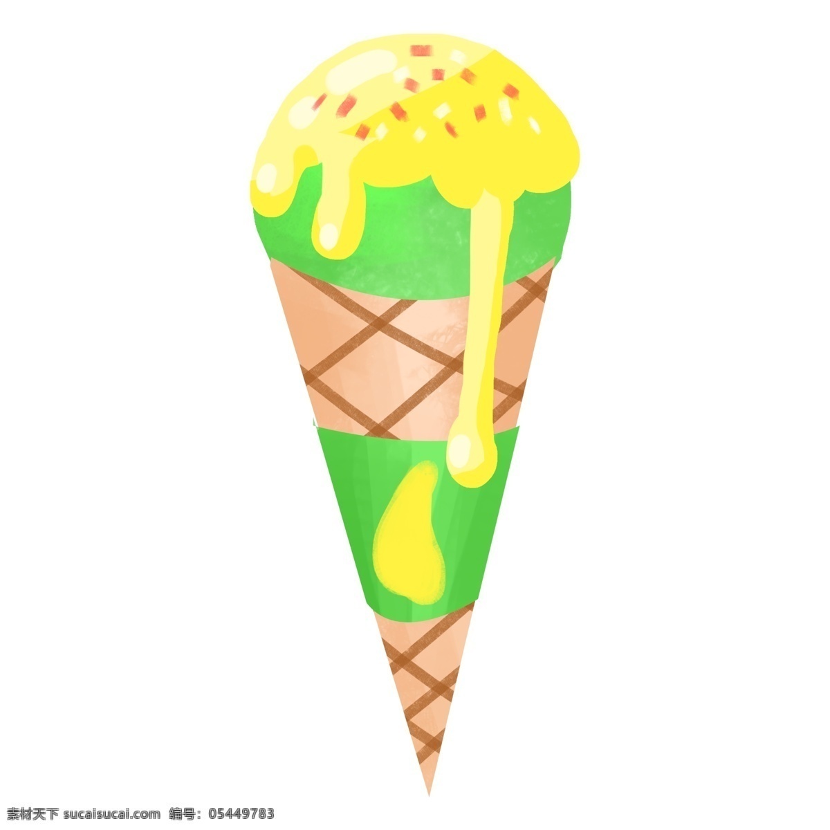 立体 哈密瓜 冰淇淋 水果味 冰镇 甜品