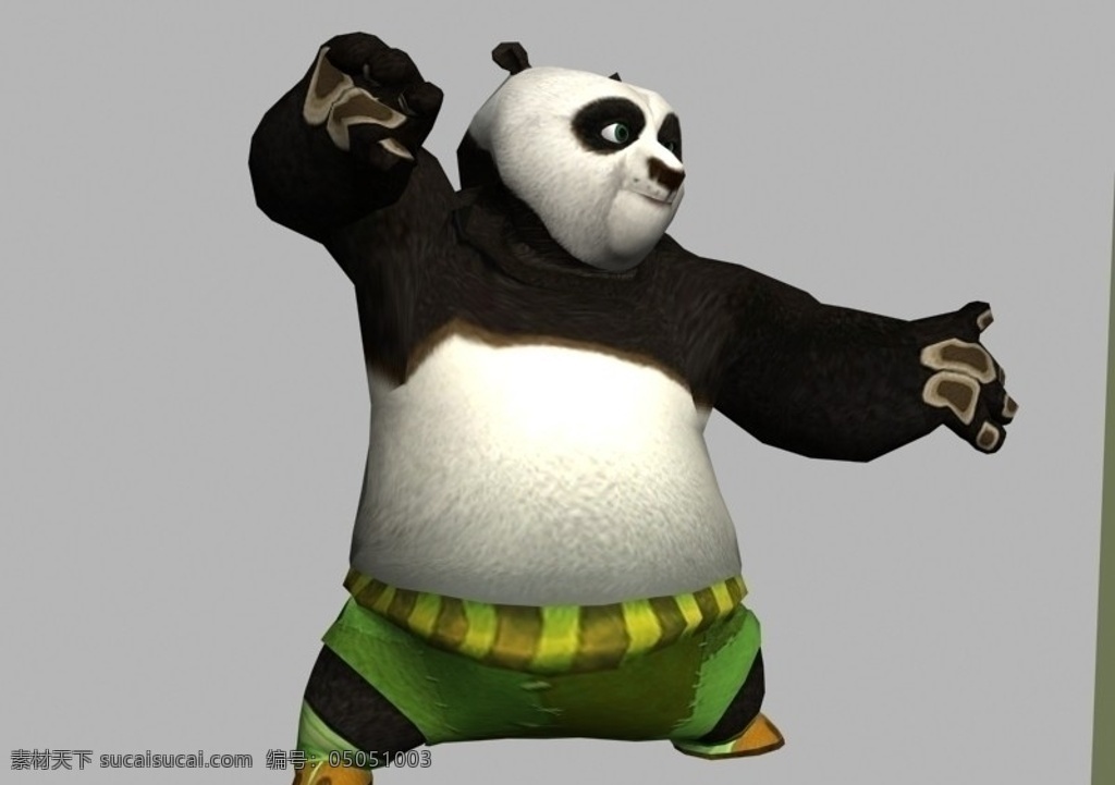 功夫 熊猫 阿宝 max 模型 攻击 动画 功夫熊猫 3d 游戏 角色 带贴图 已绑定 共享资源 3d人物模型 其他模型 3d设计模型 源文件