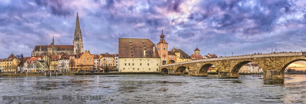 德国 雷根斯堡 德国雷根斯堡 城市 中世纪 全景 夜色 大教堂 河流 石桥 建筑景观 旅游摄影 国外旅游