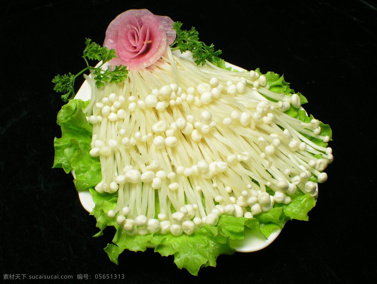 金针菇 火锅 涮锅子 菌类 素菜 食材 美食 食物原料 餐饮美食