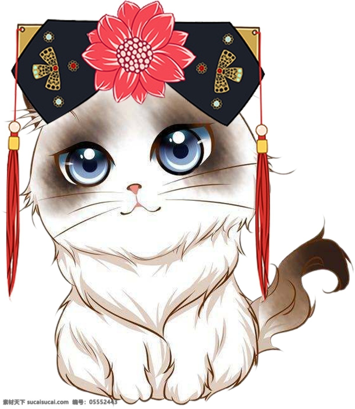 中式 带 头饰 宠物 猫 可爱 猫咪 宠物猫 头饰宠物猫