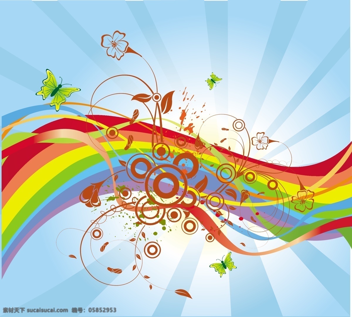 蝴蝶花 背景 矢量 插图 生日 祝贺 摘要 性格开朗 真美 矢量图 其他矢量图