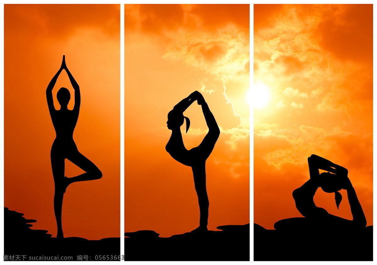 瑜伽 人物 剪影 美女 女人 夕阳 落日 做瑜伽 健身 锻炼 运功 生活人物 人物图片