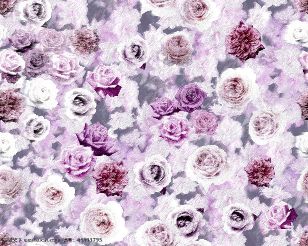 位图 模糊花朵专题 植物 免费素材 面料图库 服装图案 白色