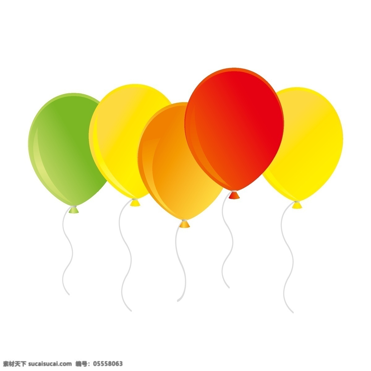 漂浮 气球 彩色 节日 装饰 元素 卡通 可爱 五彩斑斓