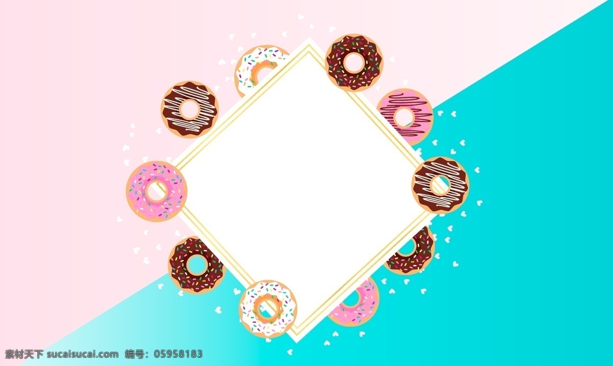 甜甜圈背景 甜甜圈 矢量 插画 背景 海报 epsai