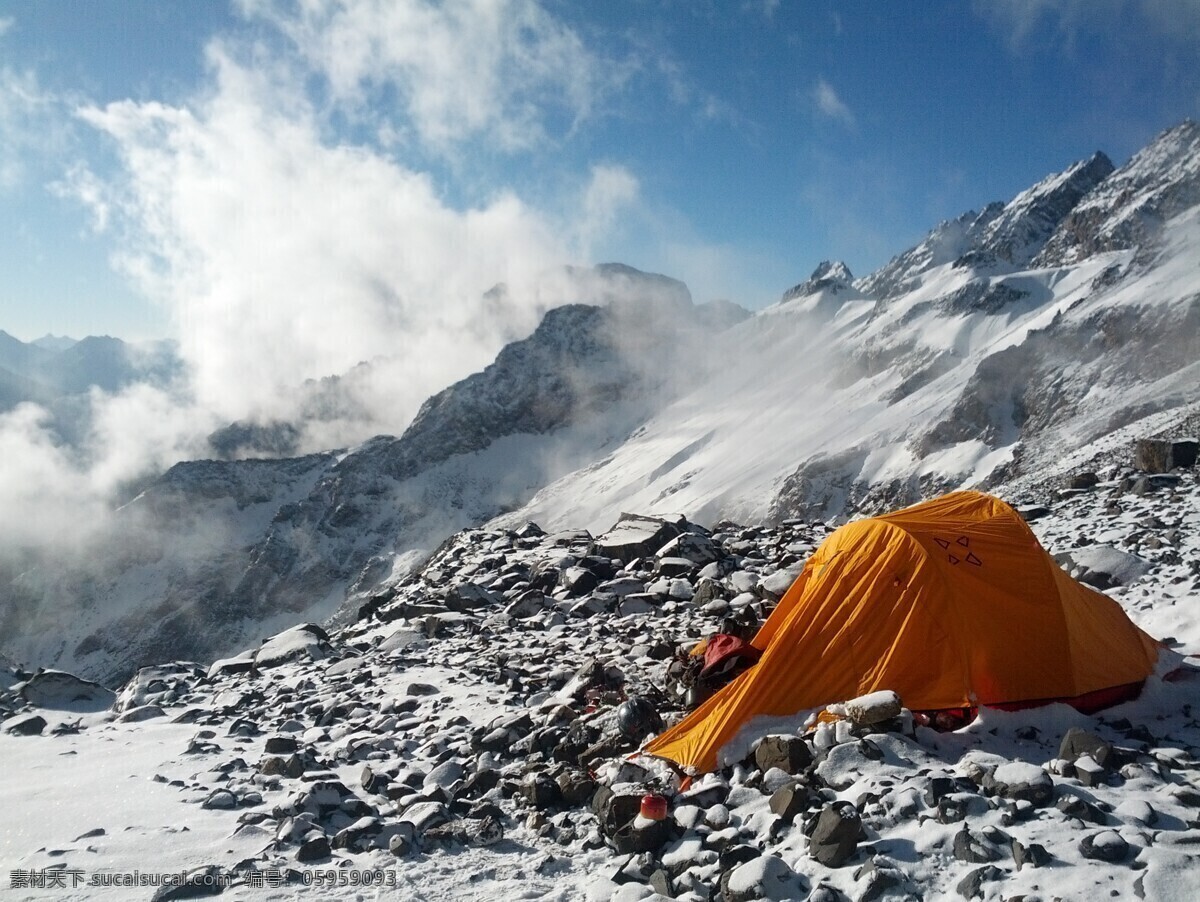 登山户外雪景 露营 登上 攀冰露营 登雪山露 雪山 户外风景 旅游摄影 国内旅游