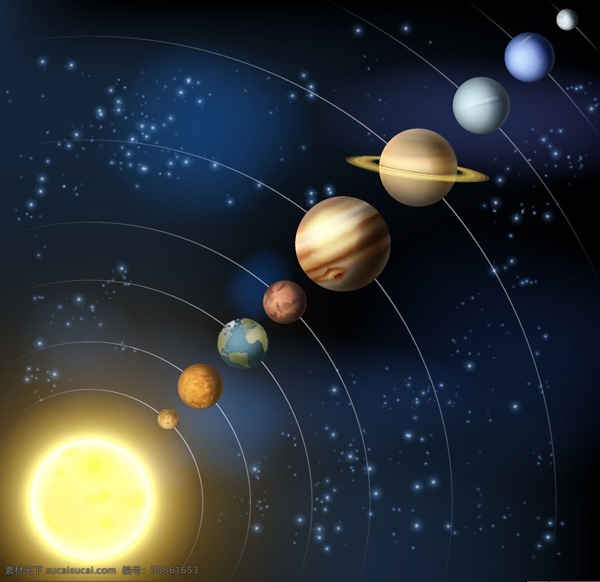 太阳系星球 宇宙 银河 行星 太阳 九大行星 手绘 地球 银河系 太空 星球 恒星 时尚 梦幻 背景 矢量 地球太空背景 底纹背景 底纹边框 矢量底纹背 背景底纹