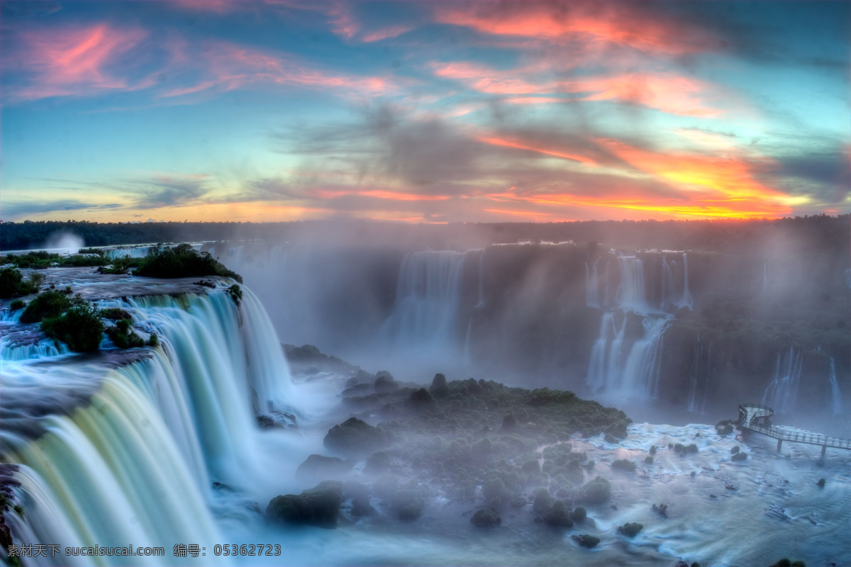 黄昏 伊 瓜 拉 瀑布 伊瓜拉 巴西 阿根廷 旅游 自然 最大瀑布 旅游摄影 自然风景