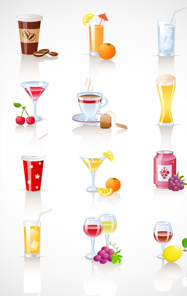 杯子 果汁饮料 几何图形 冷饮店海报 奶茶促销海报 夏日新品 矢量 果汁