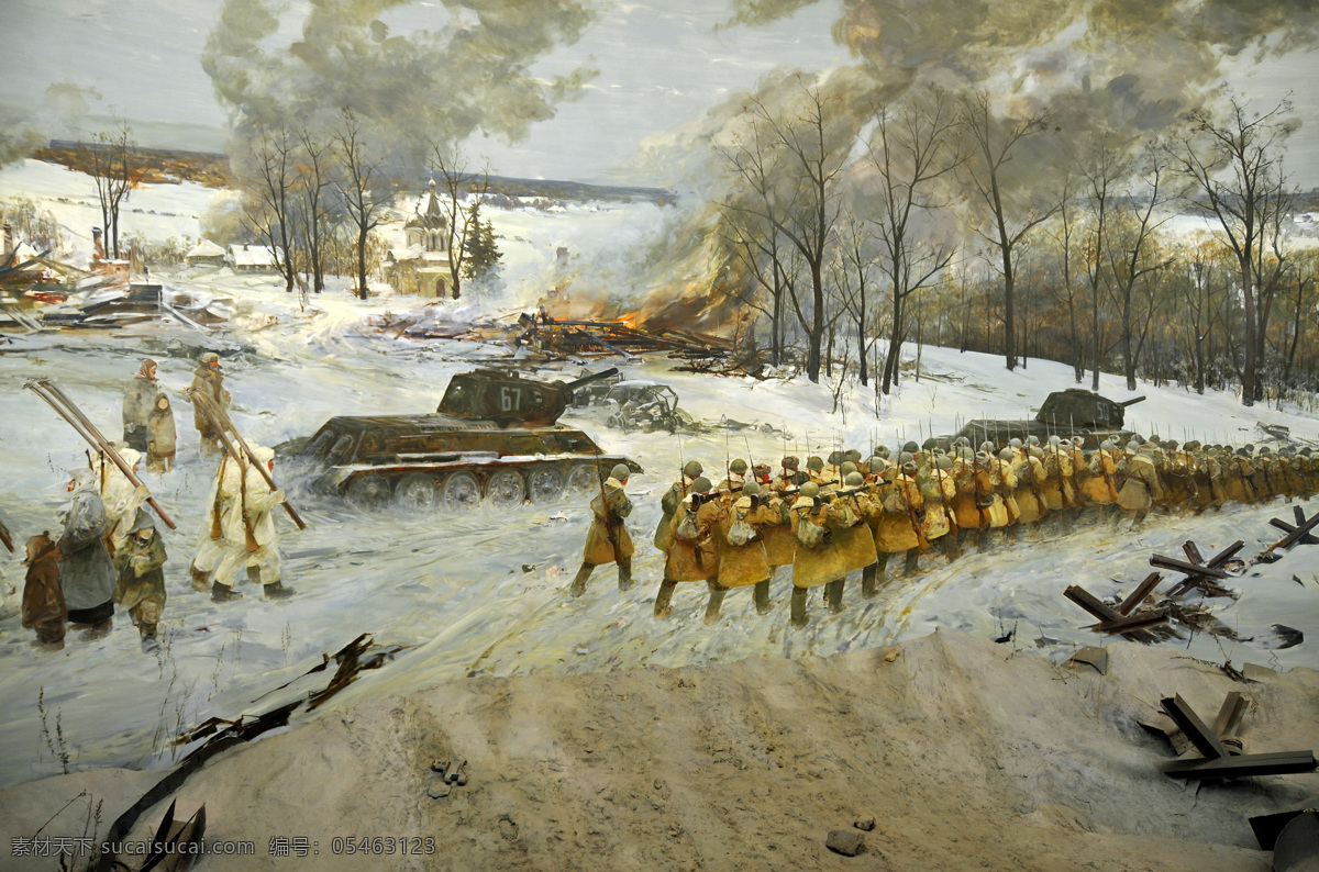 反攻 莫斯科保卫战 二战 1941 苏联红军 苏德战争 油画 世界名画 绘画书法 文化艺术