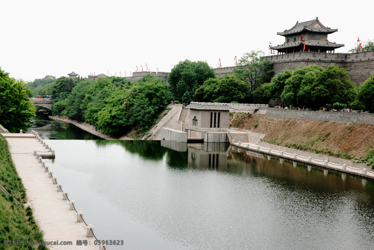 西安 城墙 护城河 古城墙 城楼 建筑 长安城 旅游 城门 古建筑 建筑摄影 建筑园林