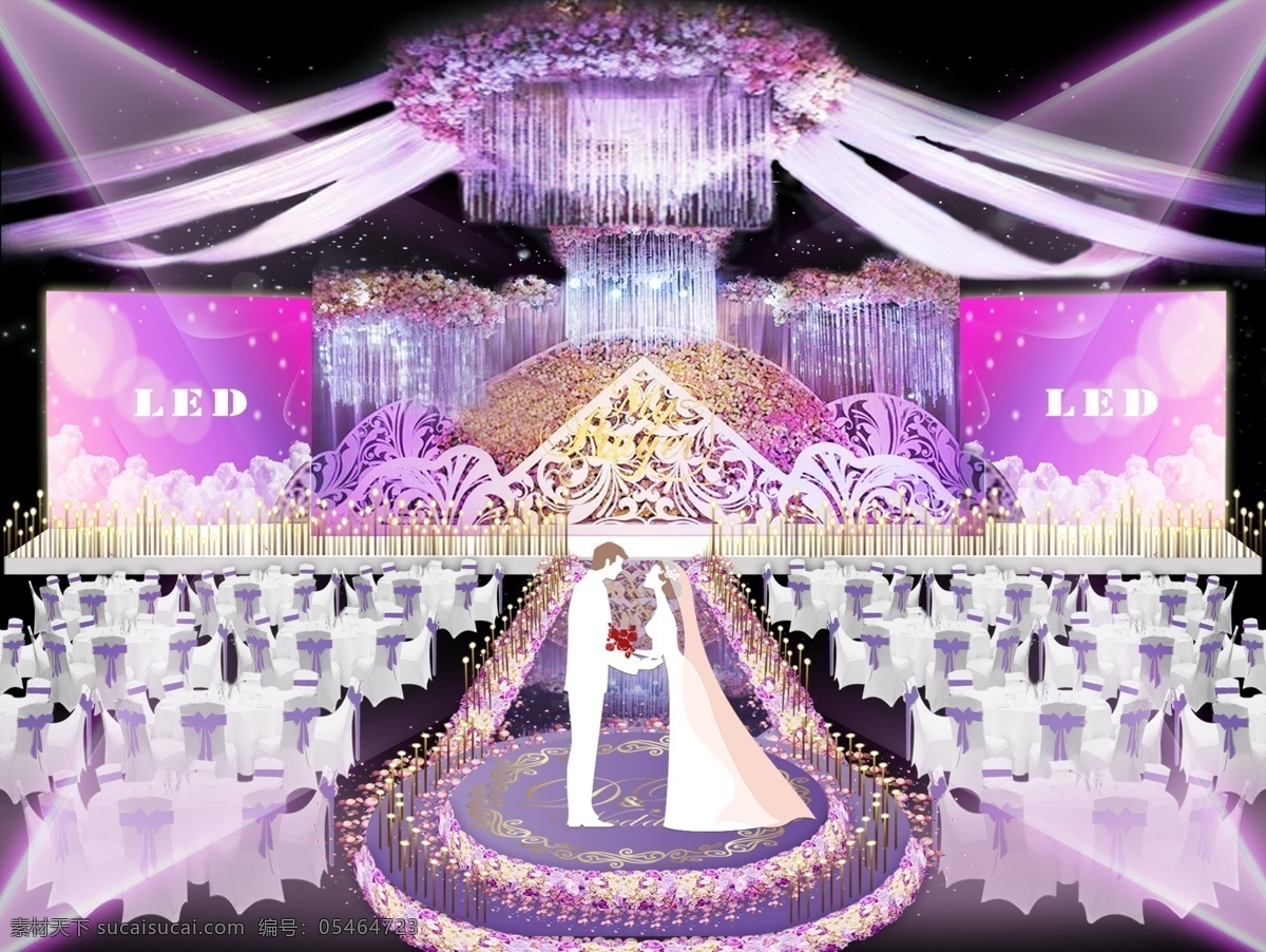 浪漫 紫色 婚礼 效果图 紫色婚礼 高端婚礼 婚礼定制 主题婚礼 婚礼效果图
