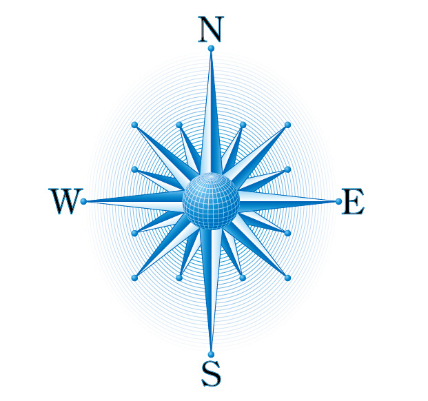 指南针设计图 矢量 彩色 蓝色 白色