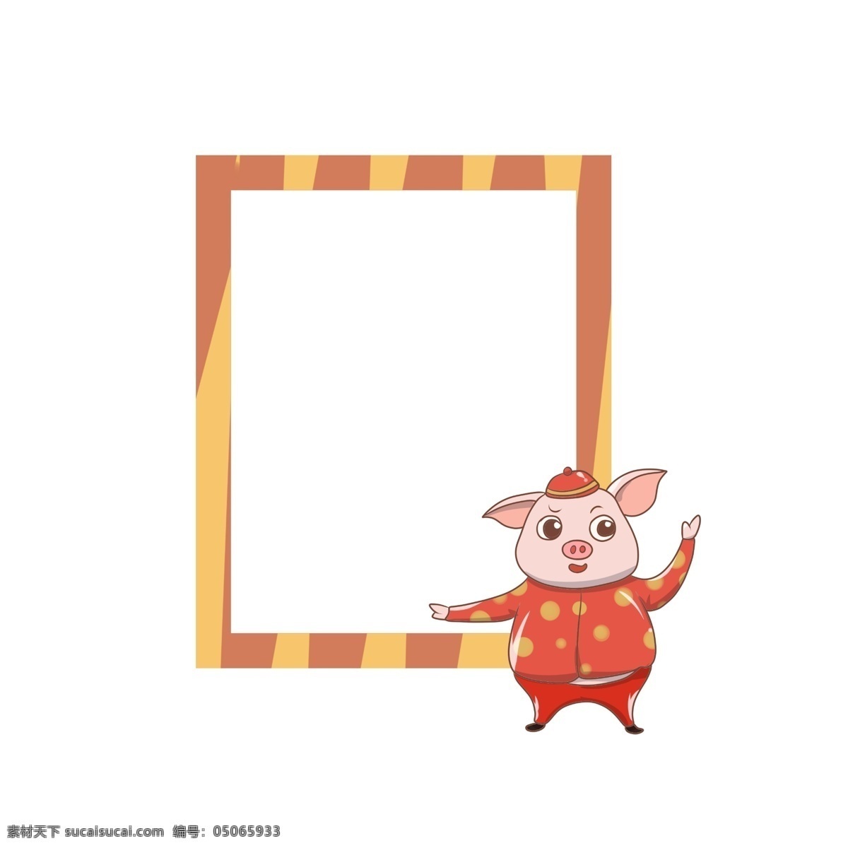 卡通 手绘 可爱 小 猪 边框 形象 框架 红色小猪 小猪边框 吉祥 小猪 平安 新年 猪年 矩形 过年