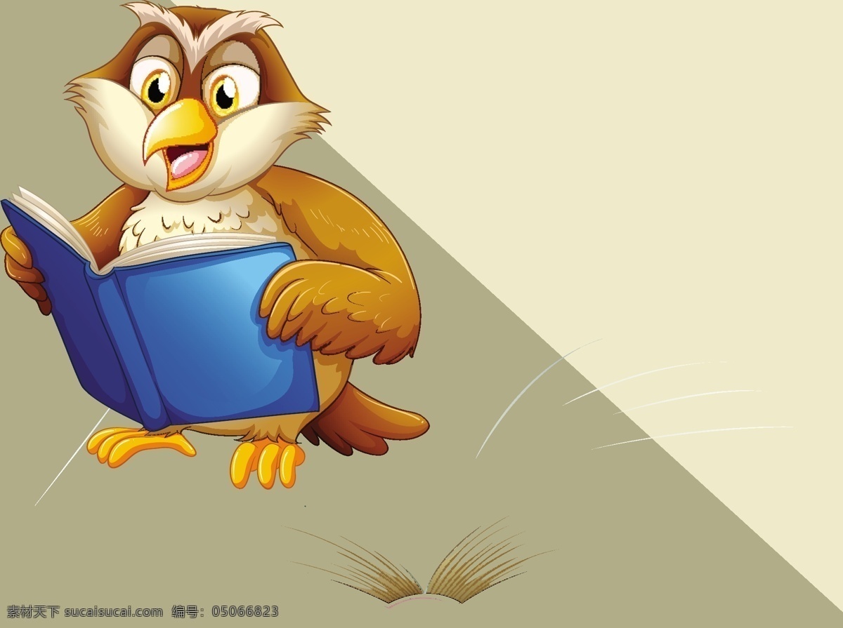 卡通猫头鹰 猫头鹰 动物 野生动物 动物素材 书本 学习 卡通动物生物 卡通设计