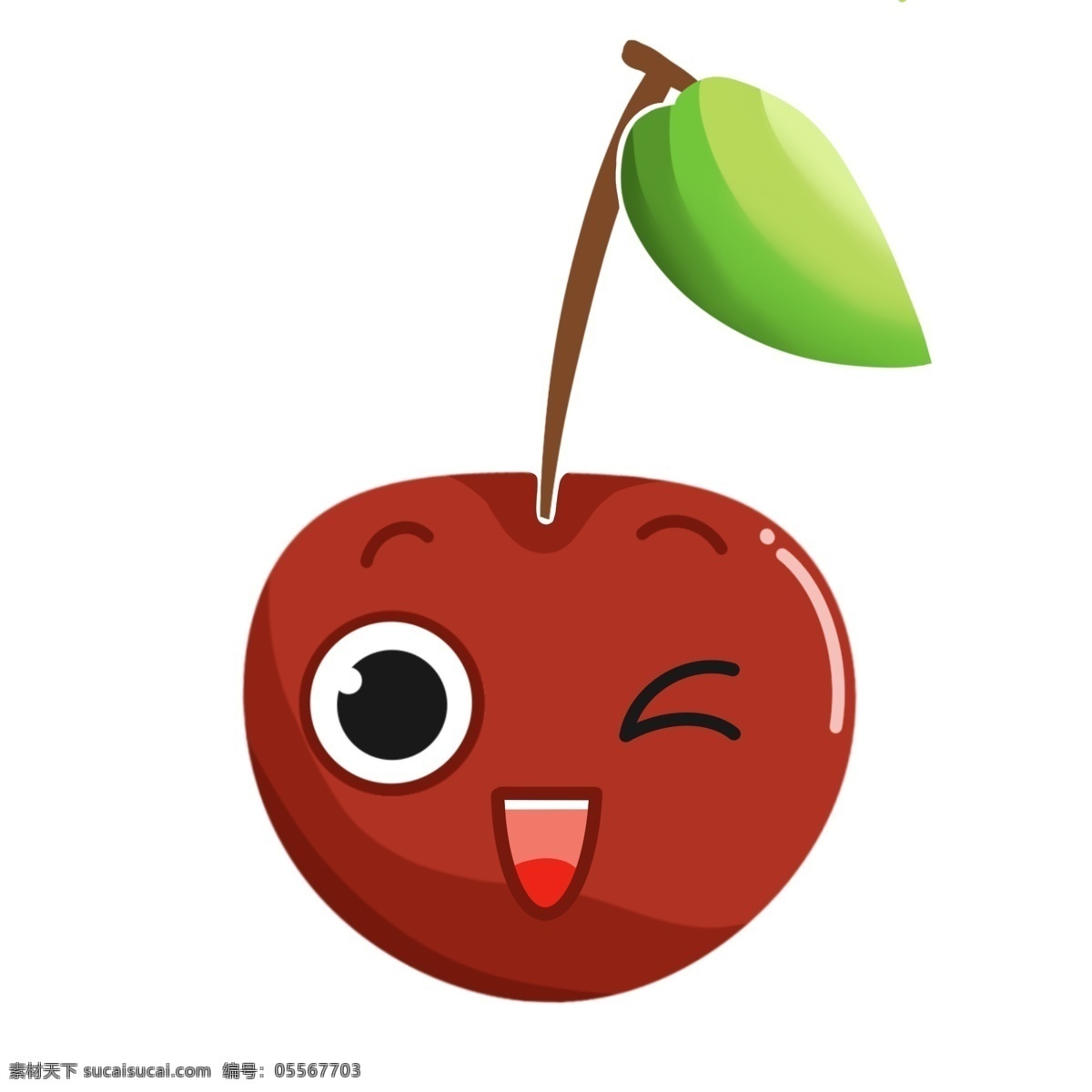 樱桃 红色 自然 培育 可爱 清新 大自然 甜 圆形 绿色 味道 水果 植物 种植 生长 绿色食品 维生素 卡通 装饰画 装饰
