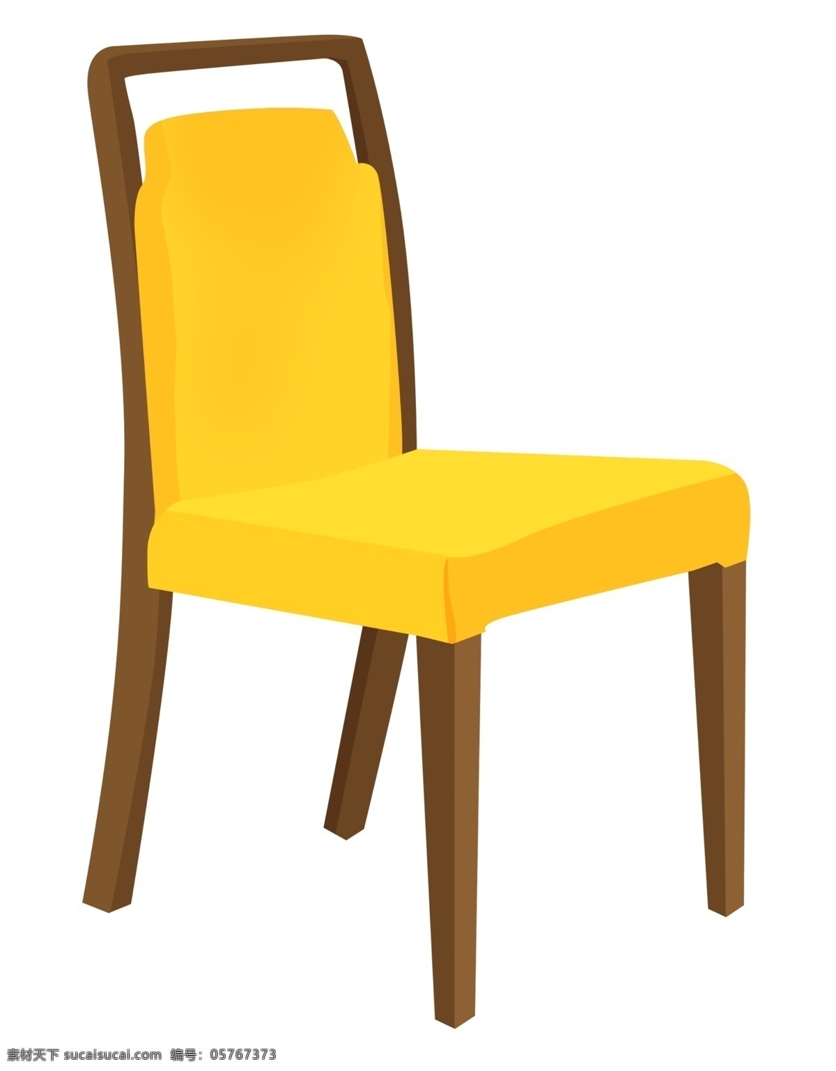 卡通 黄色 餐椅 插画 家具 黄色餐椅 椅子