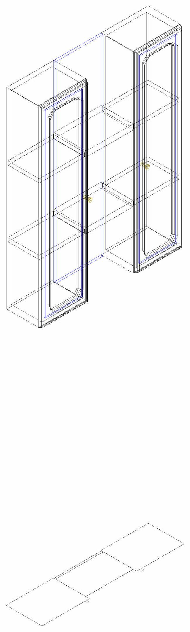 双列 吊柜 3d cad 家装 立体 模型 三维 饰品 室内 装饰 装修 cad素材