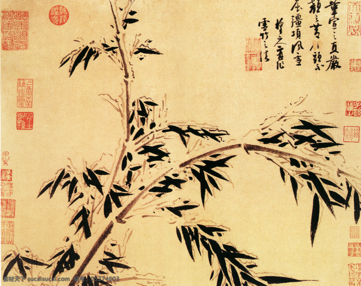 竹叶免费下载 中国风 竹竿 竹叶 竹子 中华 艺术 绘画 植物 文化艺术