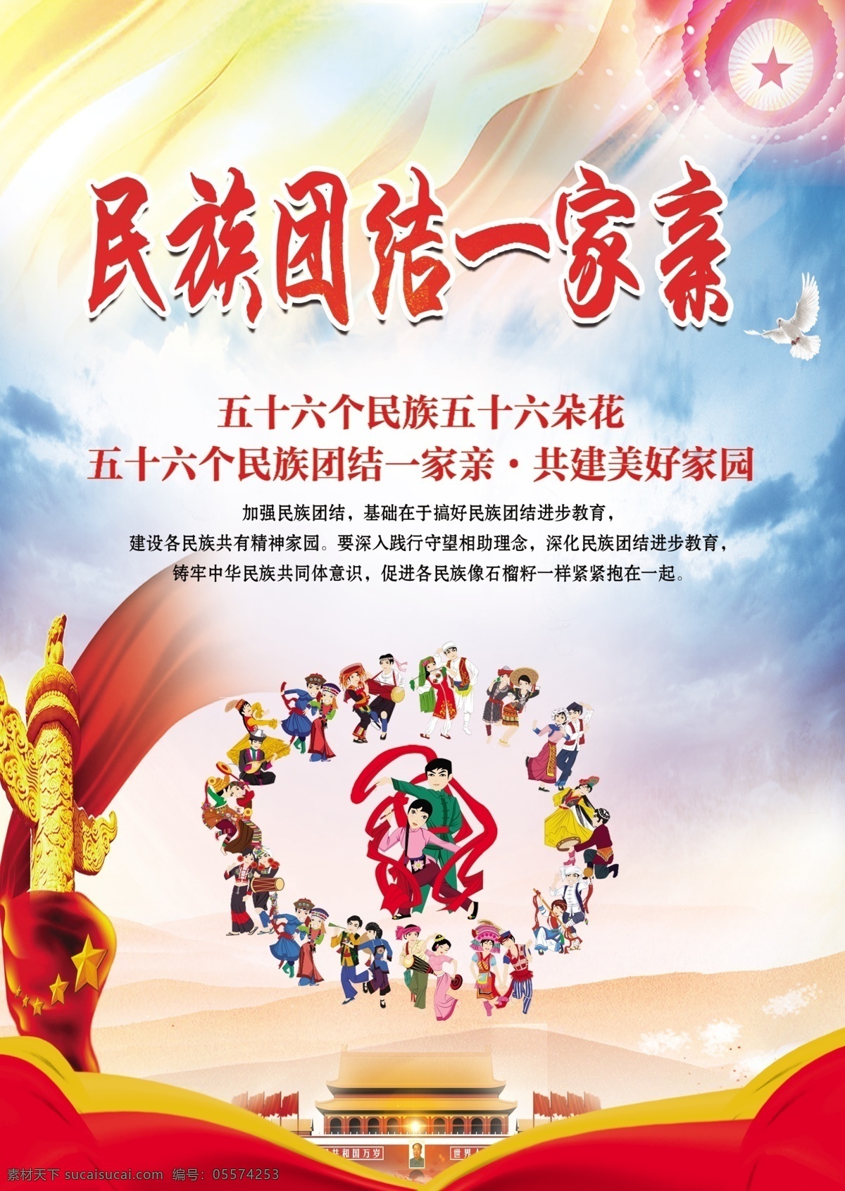 民族 团结 一家亲 民族团结一家 加强民族团结 共建美好家园 民族团结背景